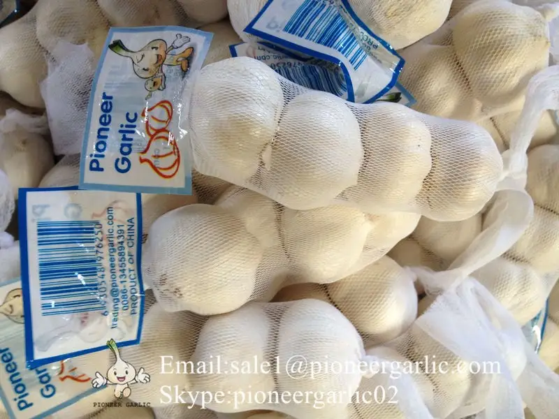 New Crop Chinese 4.5cm Pure White Fresh Garlic In 10 kg Box Packing